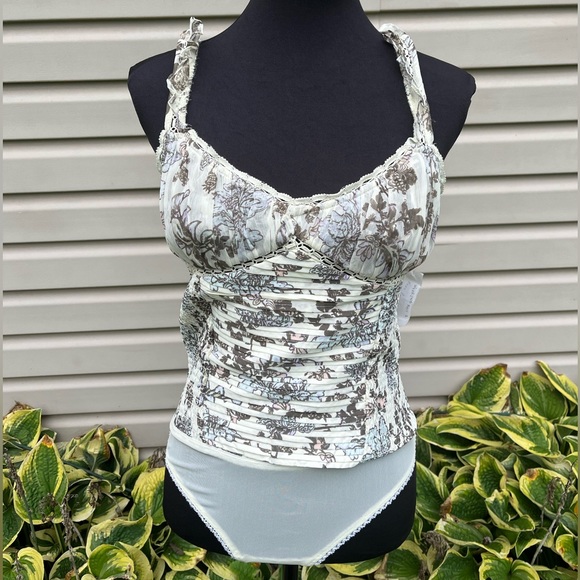 NWT Free People Weekend Plans Tea Combo Ivory Pleated Bodysuit - Picture 11 of 14